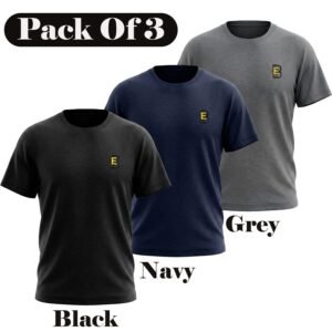 boldstep essentials mens t shirts – cotton blend plain novelty men's t shirts, short sleeve crew neck t shirts for man, premium ringspun cotton t shirt pack of 3 (3 color in 1 pack ( black*1/ navy*1/ grey*1) )